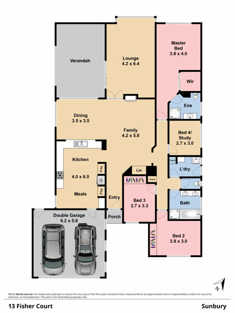 Floorplan of Homely house listing, 13 Fisher Court, Sunbury VIC 3429