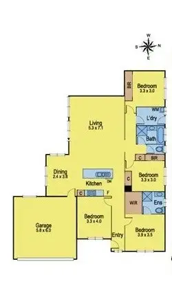 Floorplan of Homely house listing, 9 Sunray Rise, Harkness VIC 3337