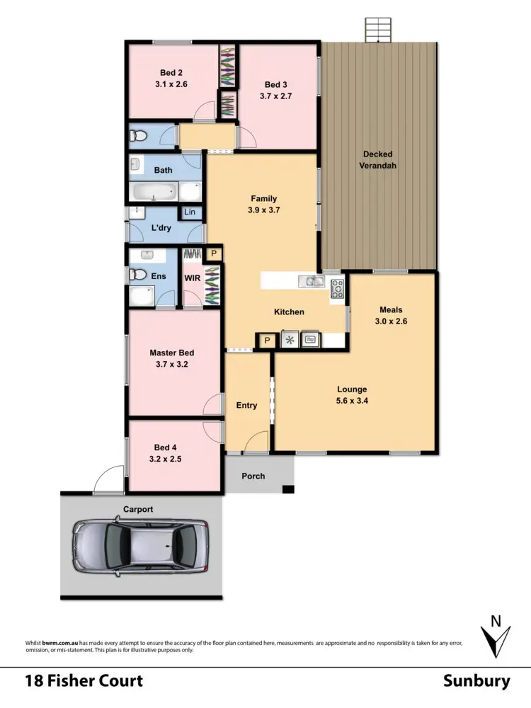 Floorplan of Homely house listing, 18 Fisher Court, Sunbury VIC 3429