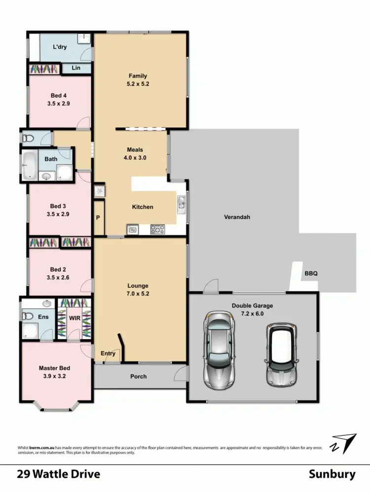 Floorplan of Homely house listing, 29 Wattle Drive, Sunbury VIC 3429
