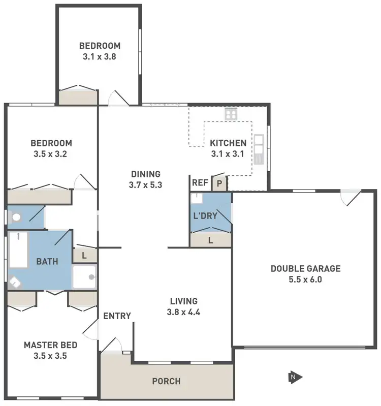 Floorplan of Homely unit listing, 1/99 Pecks Road, Sydenham VIC 3037