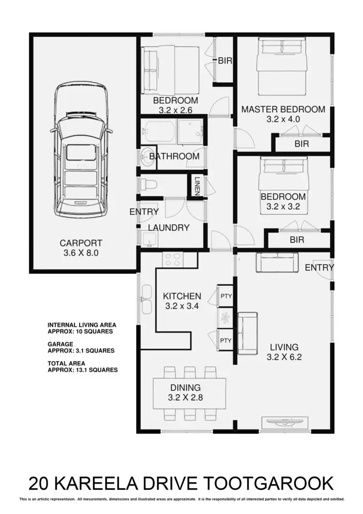 Floorplan of Homely house listing, 20 Kareela Drive, Tootgarook VIC 3941