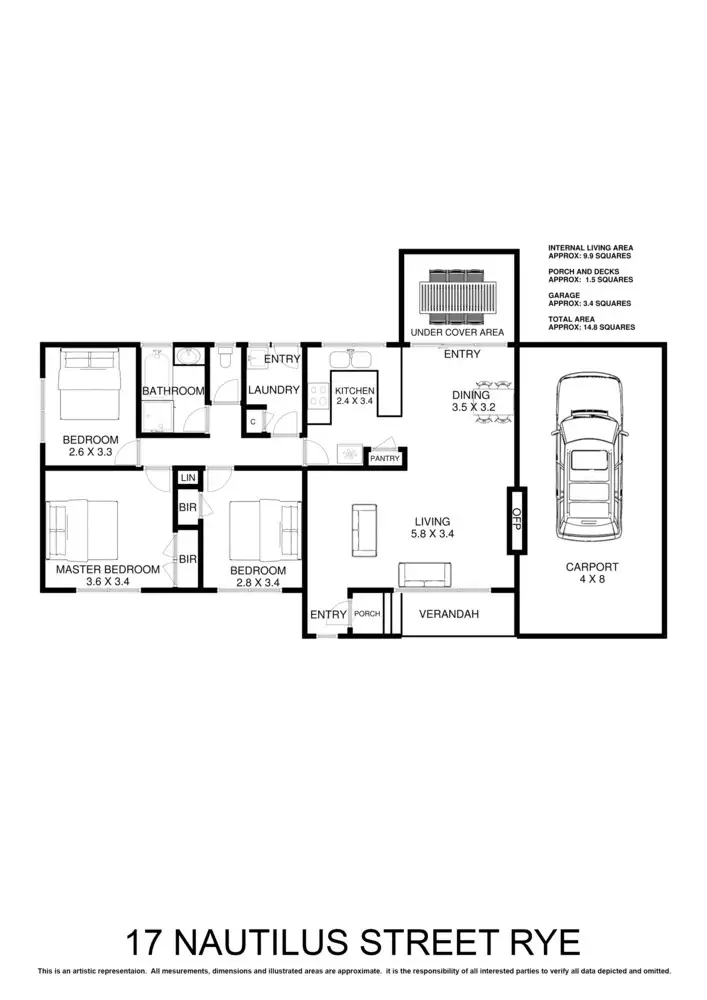 Floorplan of Homely house listing, 17 Nautilus Street, Rye VIC 3941