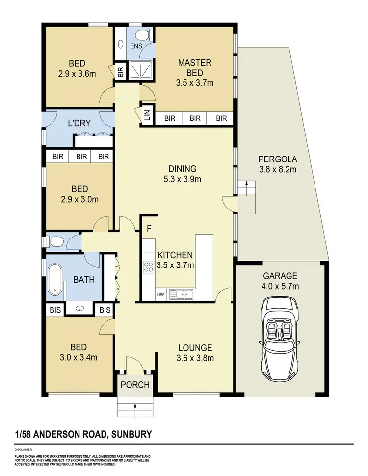 Floorplan of Homely unit listing, 1/58 Anderson Road, Sunbury VIC 3429