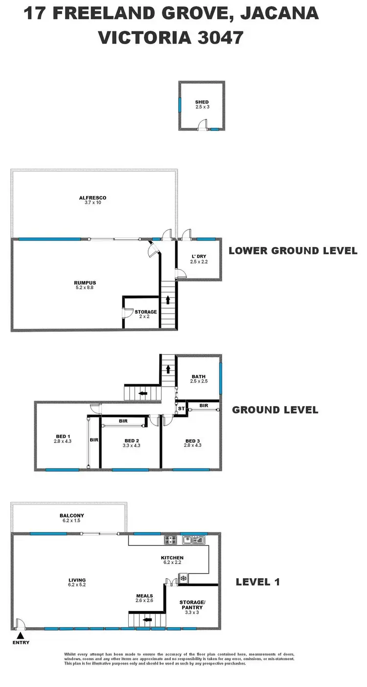 Floorplan of Homely house listing, 17 Freeland Grove, Jacana VIC 3047