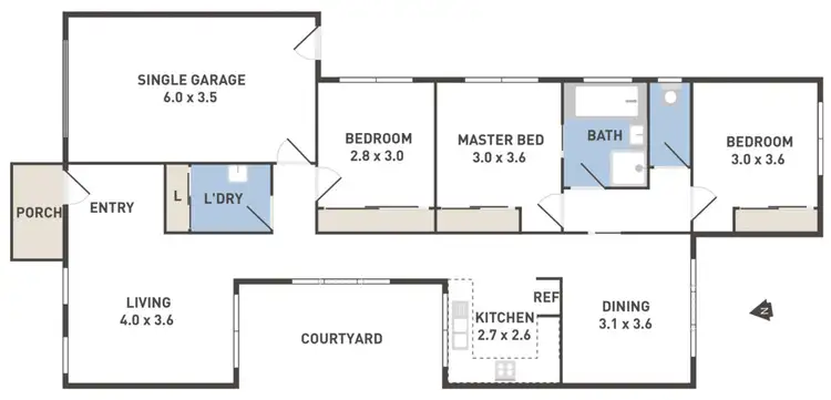 Floorplan of Homely unit listing, 1/59 Jade Way, Hillside VIC 3037