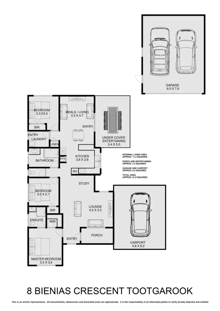 Floorplan of Homely house listing, 8 Bienias Crescent, Tootgarook VIC 3941