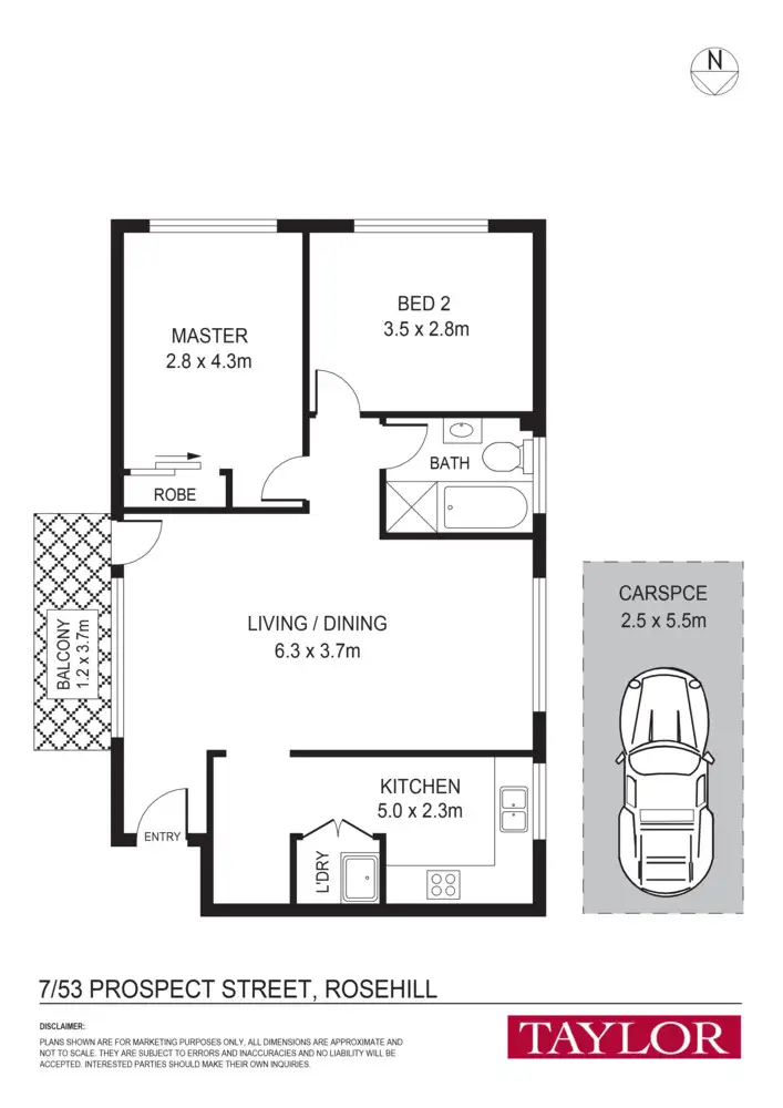 Floorplan of Homely unit listing, 7/53 Prospect Street, Rosehill NSW 2142