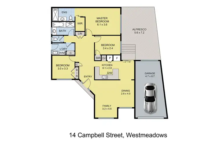 Floorplan of Homely house listing, 14 Campbell Street, Westmeadows VIC 3049