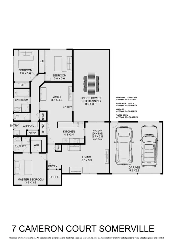 Floorplan of Homely house listing, 7 Cameron Court, Somerville VIC 3912