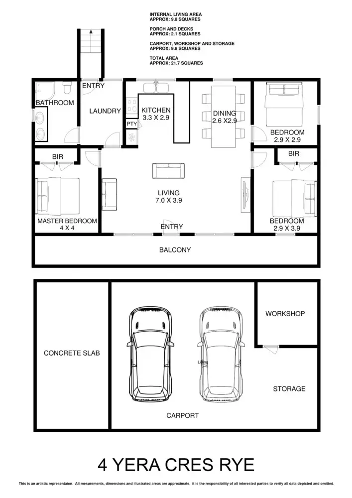 Floorplan of Homely house listing, 4 Yera Crescent, Rye VIC 3941