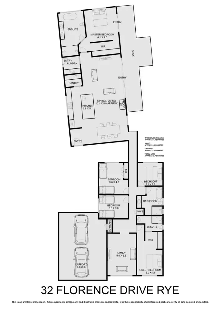 Floorplan of Homely house listing, 32 Florence Drive, Rye VIC 3941