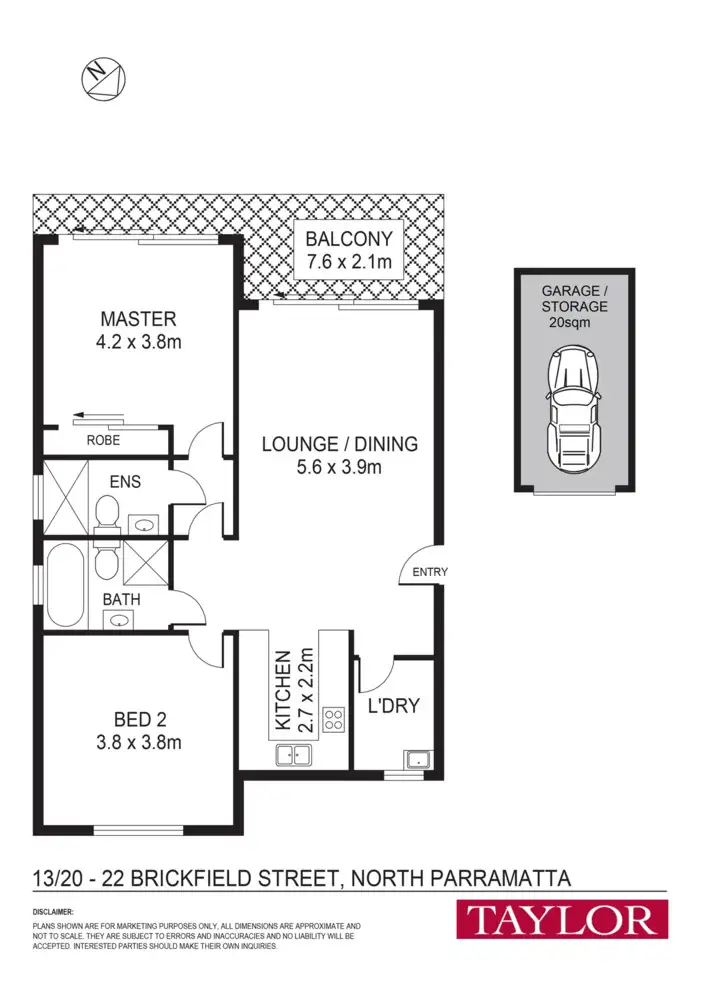 Floorplan of Homely unit listing, 13/20-22 Brickfield Street, North Parramatta NSW 2151