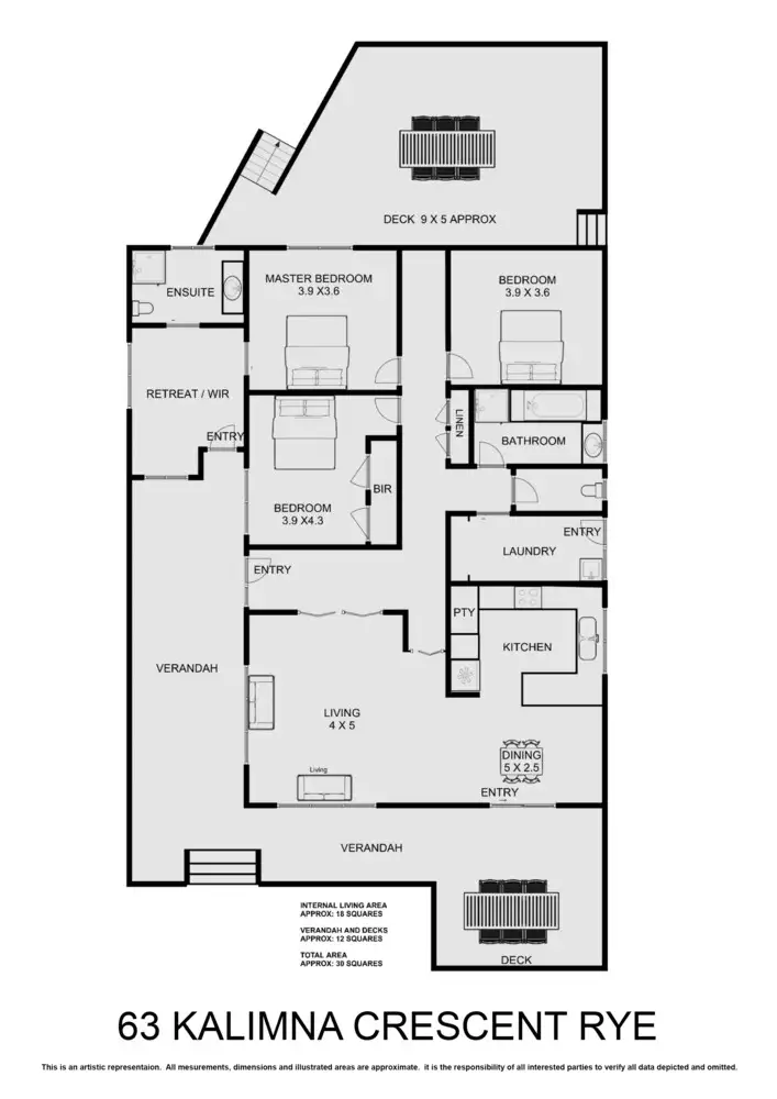 Floorplan of Homely house listing, 63 Kalimna Crescent, Rye VIC 3941