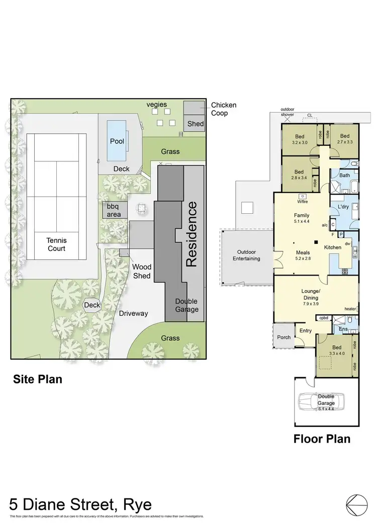 Floorplan of Homely house listing, 5 Diane Street, Rye VIC 3941