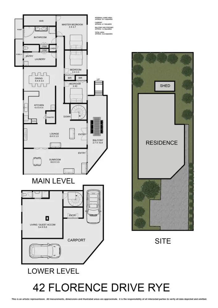 Floorplan of Homely house listing, 42 Florence Drive, Rye VIC 3941