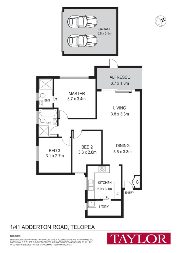 Floorplan of Homely unit listing, 1/41 Adderton Road, Telopea NSW 2117