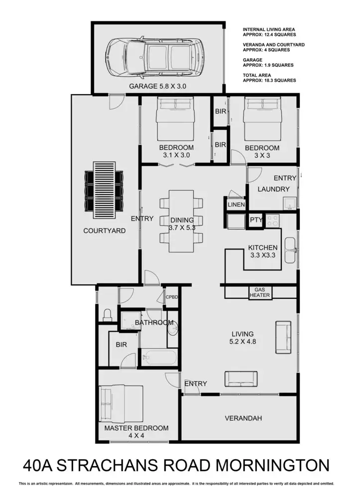 Floorplan of Homely unit listing, 40a Strachans Road, Mornington VIC 3931