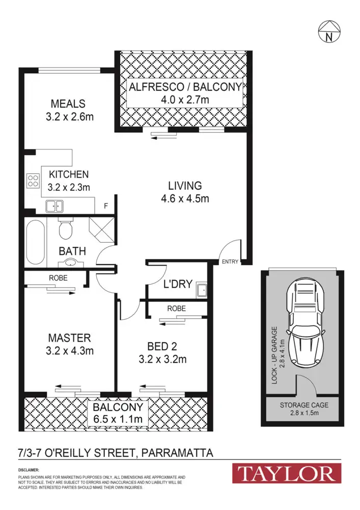 Floorplan of Homely unit listing, 7/3-7 O'Reilly Street, Parramatta NSW 2150