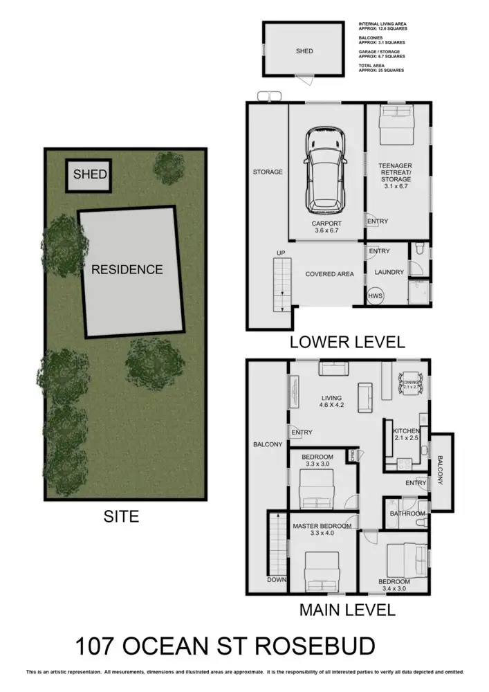 Floorplan of Homely house listing, 107 Ocean Street, Rosebud VIC 3939