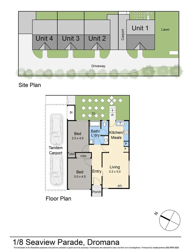 Floorplan of Homely unit listing, 1/8 Seaview Parade, Dromana VIC 3936
