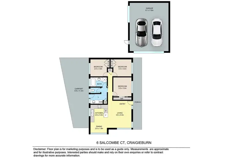 Floorplan of Homely house listing, 6 Salcombe Court, Craigieburn VIC 3064