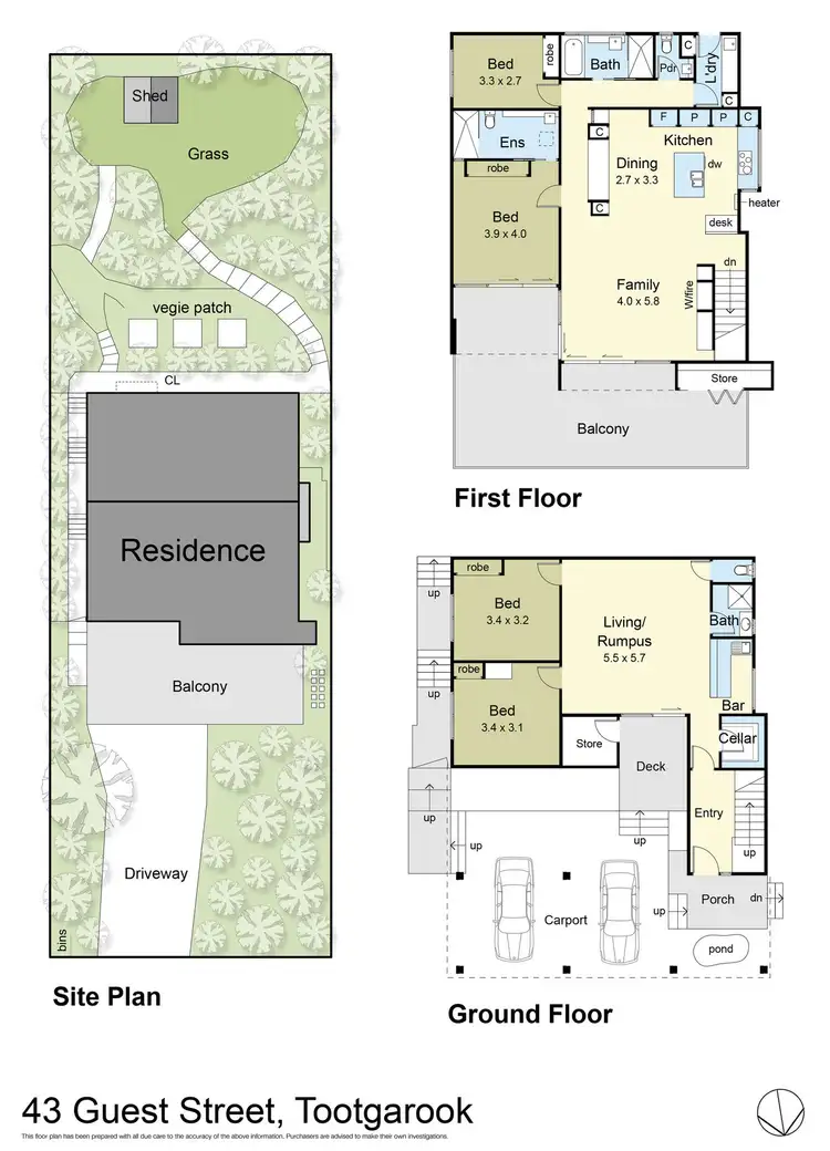 Floorplan of Homely house listing, 43 Guest Street, Tootgarook VIC 3941