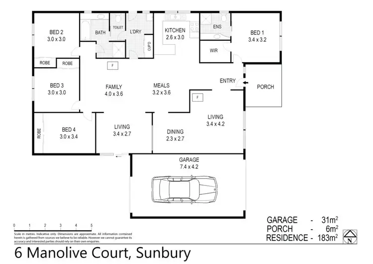 Floorplan of Homely house listing, 6 Manolive Court, Sunbury VIC 3429