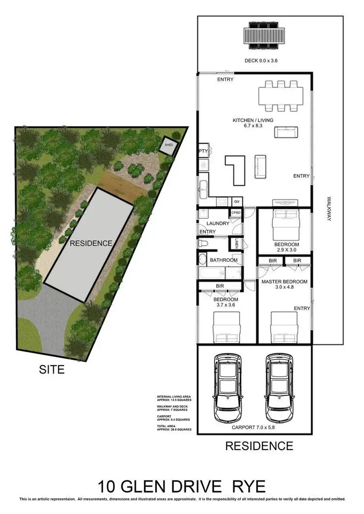 Floorplan of Homely house listing, 10 Glen Drive, Rye VIC 3941