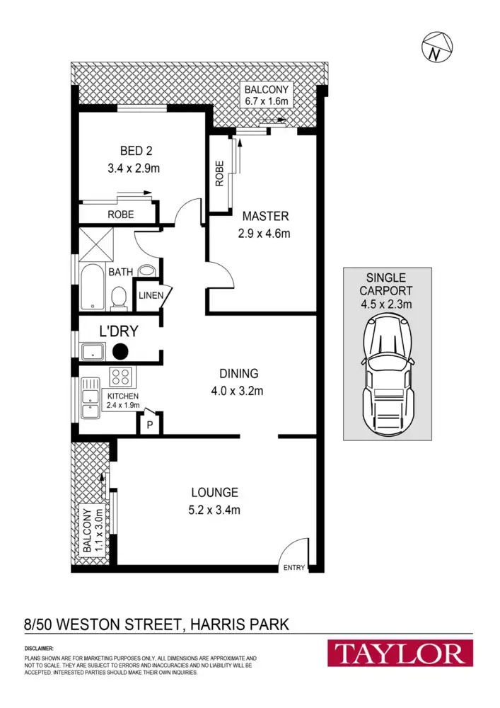 Floorplan of Homely unit listing, 8/50 Weston Street, Harris Park NSW 2150