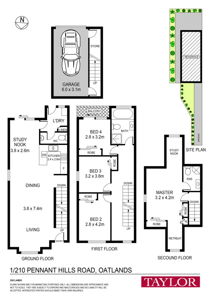 Floorplan of Homely townhouse listing, 1/210 Pennant Hills Road, Oatlands NSW 2117