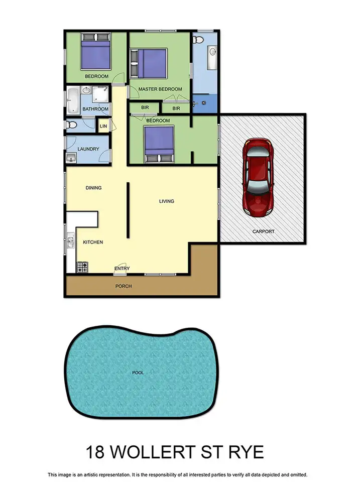 Floorplan of Homely house listing, 18 Wollert Street, Rye VIC 3941