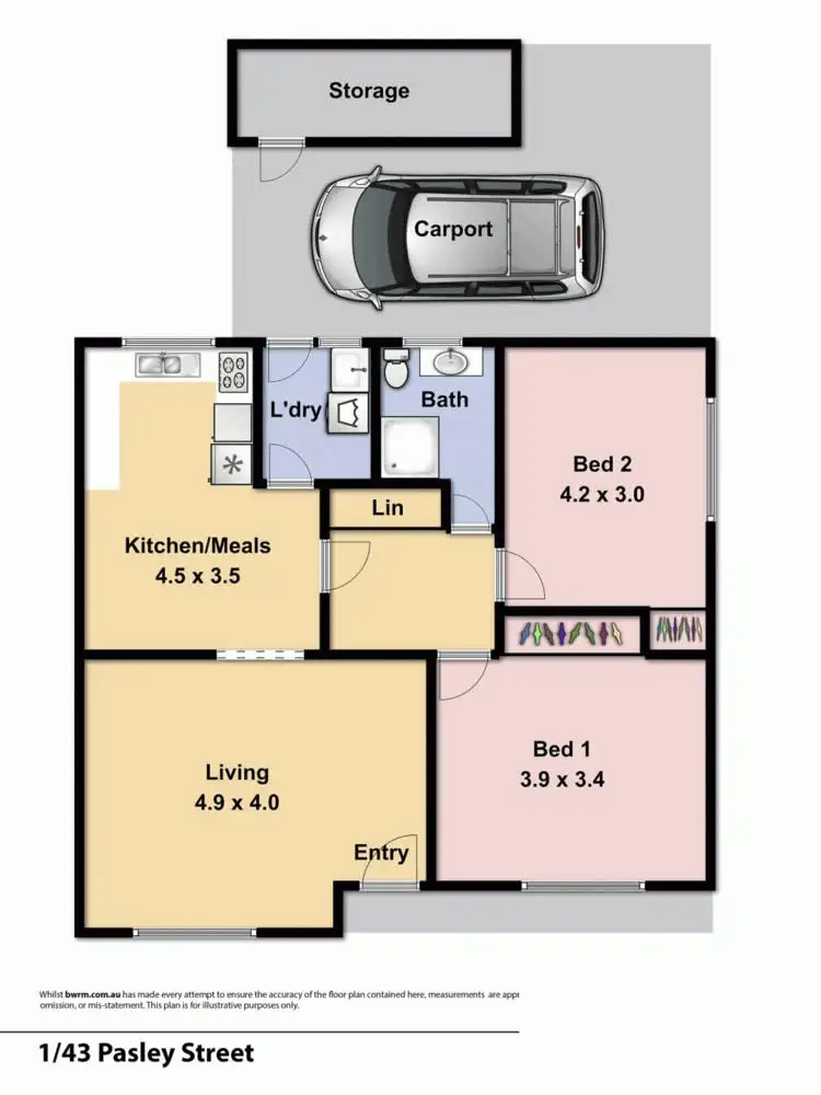 Floorplan of Homely unit listing, 1/43 Pasley Street, Sunbury VIC 3429