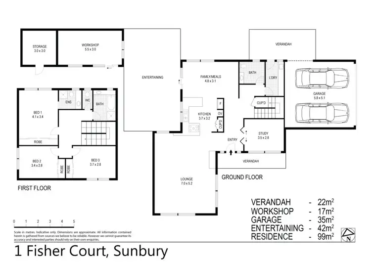 Floorplan of Homely house listing, 1 Fisher Court, Sunbury VIC 3429