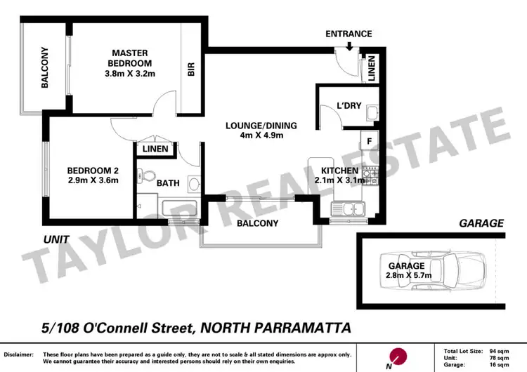 Floorplan of Homely unit listing, 5/108-110 O'Connell Street, North Parramatta NSW 2151