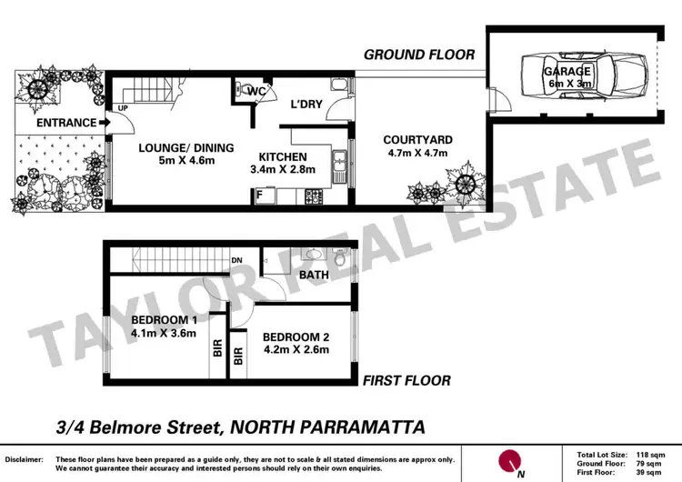 Floorplan of Homely townhouse listing, 3/2-4 Belmore Street, North Parramatta NSW 2151