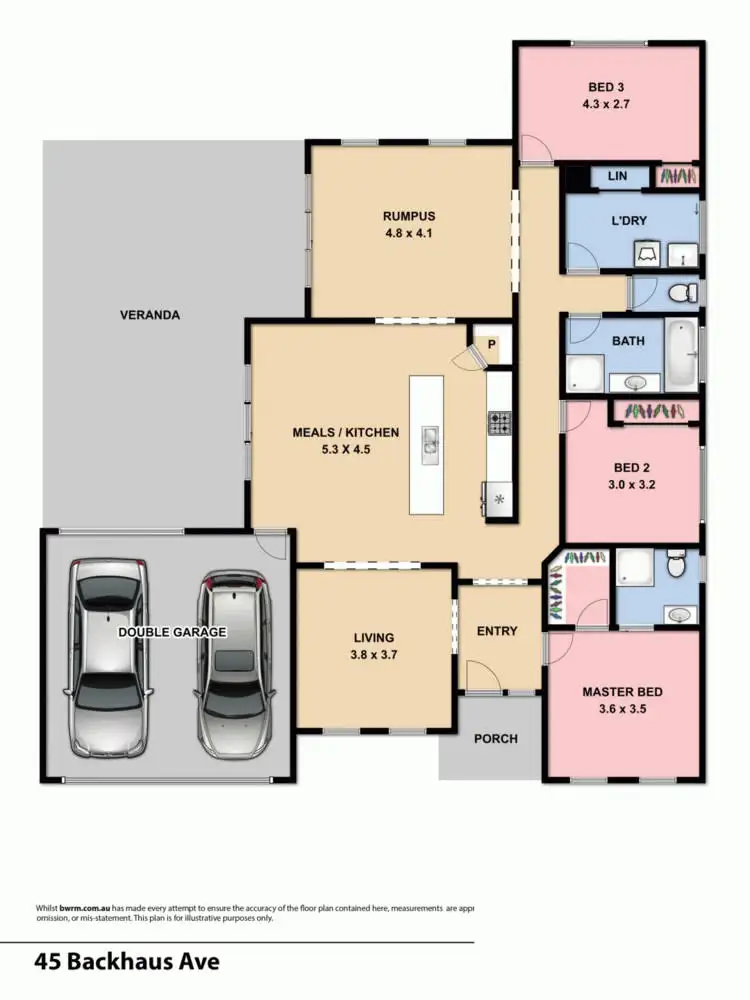 Floorplan of Homely house listing, 45 Backhaus Avenue, Sunbury VIC 3429