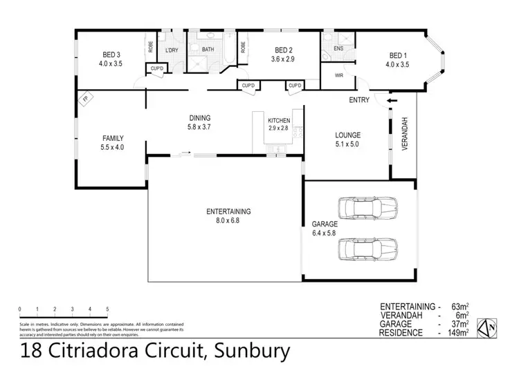 Floorplan of Homely house listing, 18 Citriodora Circuit, Sunbury VIC 3429