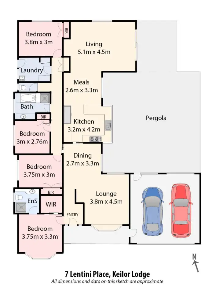 Floorplan of Homely house listing, 7 Lentini Place, Taylors Lakes VIC 3038
