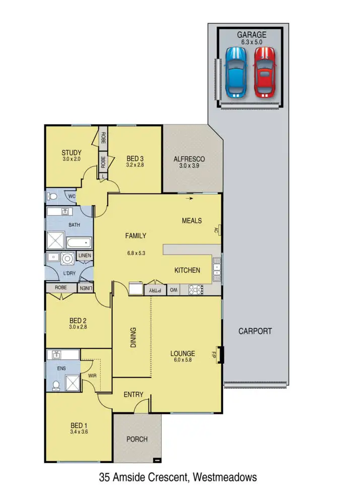 Floorplan of Homely house listing, 35 Arnside Crescent, Westmeadows VIC 3049