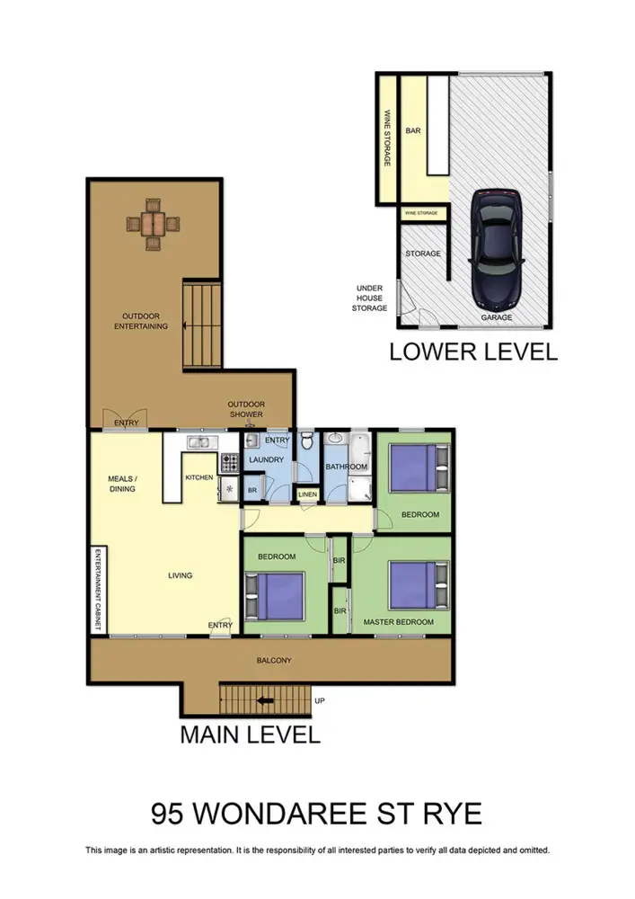 Floorplan of Homely house listing, 95 Wondaree Street, Rye VIC 3941