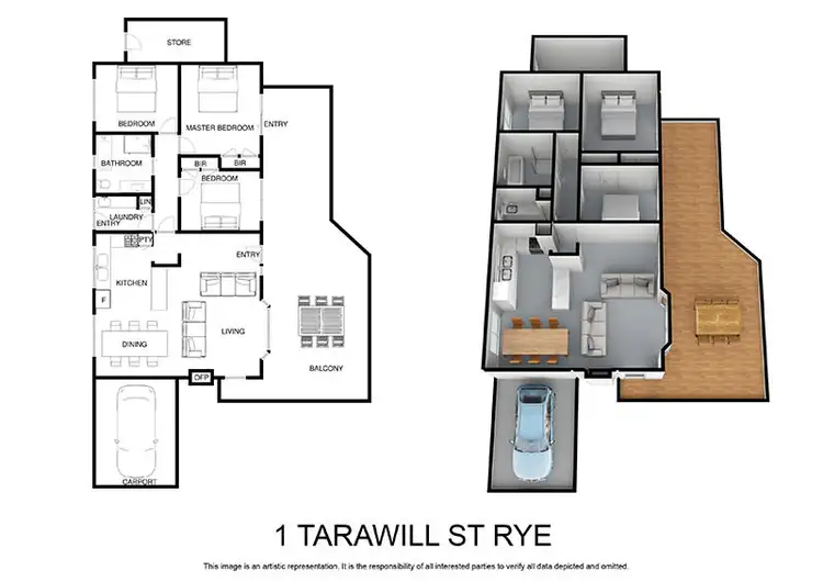 Floorplan of Homely house listing, 1 Tarawill Street, Rye VIC 3941