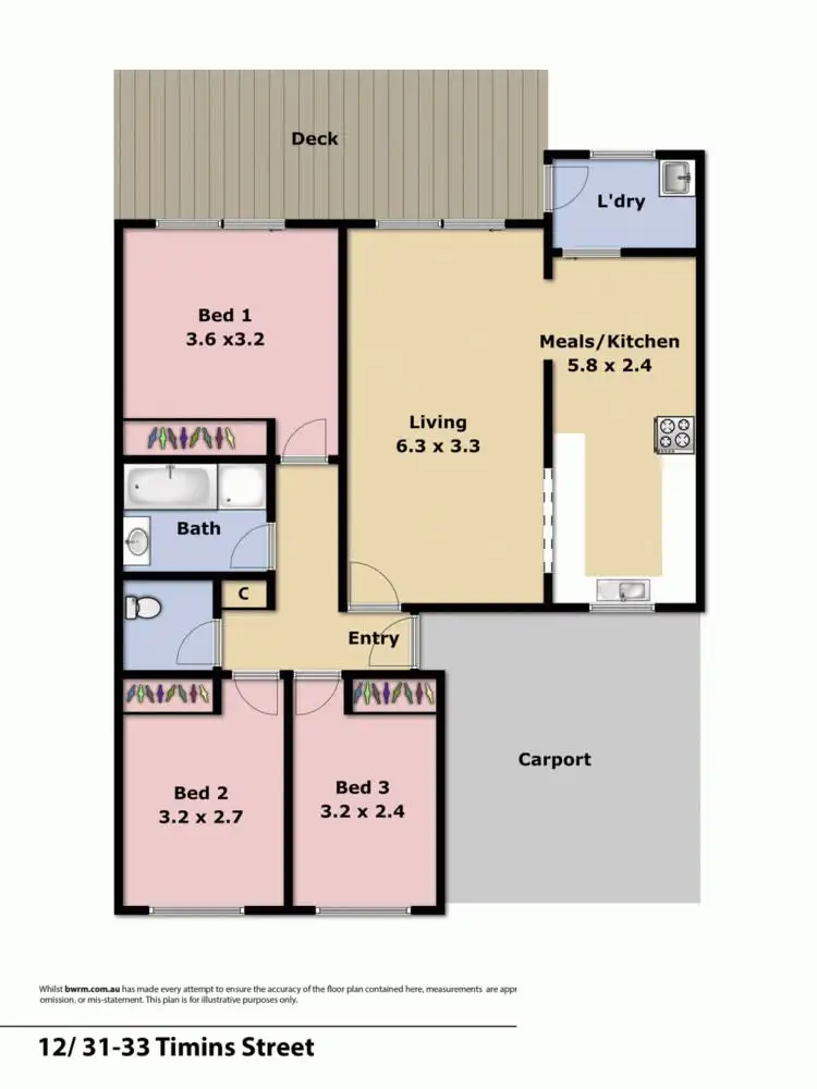 Floorplan of Homely unit listing, 12/31-33 Timins Street, Sunbury VIC 3429