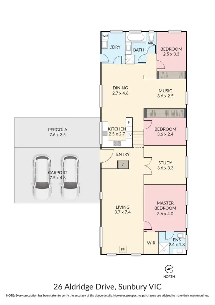 Floorplan of Homely house listing, 26 Aldridge Drive, Sunbury VIC 3429