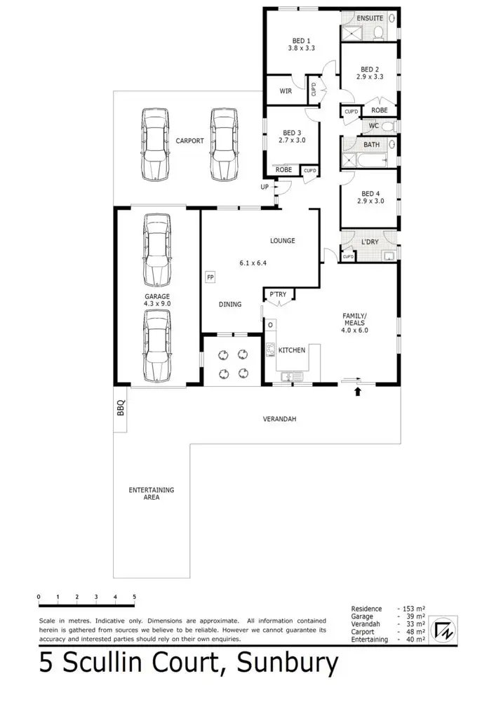 Floorplan of Homely house listing, 5 Scullin Court, Sunbury VIC 3429
