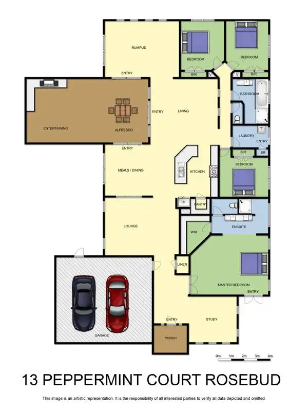 Floorplan of Homely house listing, 13 Peppermint Court, Rosebud VIC 3939