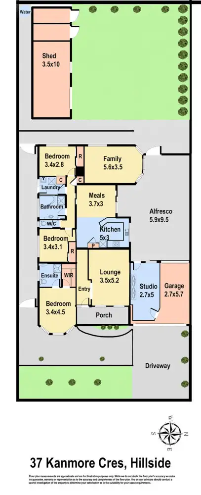 Floorplan of Homely house listing, 37 Kanmore Crescent, Hillside VIC 3037