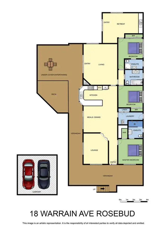 Floorplan of Homely house listing, 18 Warrain Avenue, Rosebud VIC 3939
