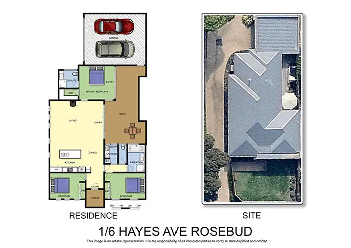 Floorplan of Homely unit listing, 1/6 Hayes Avenue, Rosebud VIC 3939
