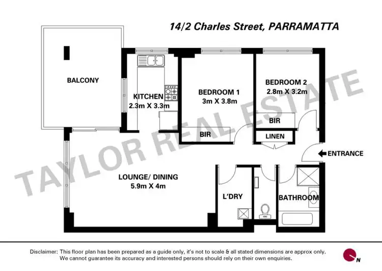 Floorplan of Homely unit listing, 14/2 Charles Street, Parramatta NSW 2150